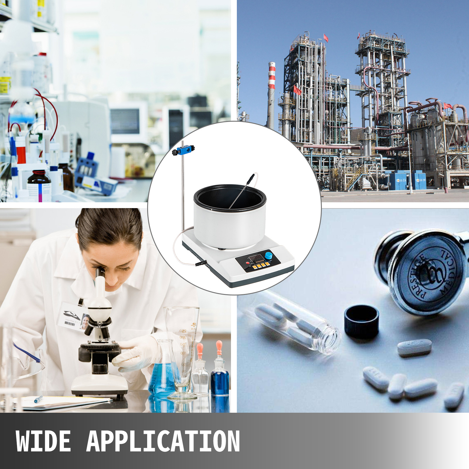 Stirring Water Bath Oil Bath Digital 1000ml 02500rpm 380°c