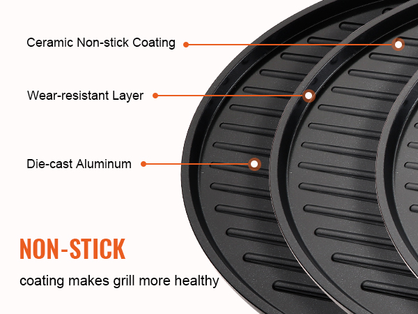 VEVOR Indoor/Outdoor Electric Grill, 1800W 200sq.in Electric BBQ Grill with  Zone Grilling Surface, Removable Stand, Non-stick Patio Grill with  Adjustable Temperature for Party Camping Yard