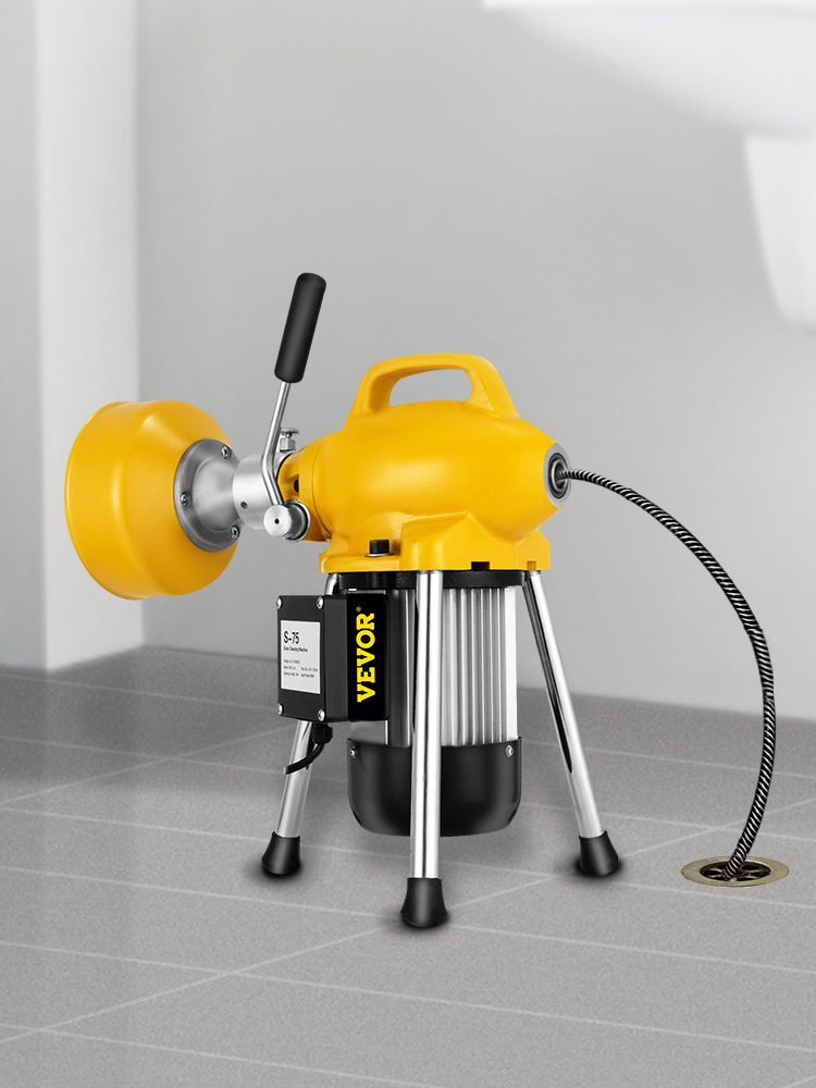 VEVOR Drain Cleaning Machine 500 Watt Sectional Drain Cleaner 75 x 58 Spring Cable 75XGDSTQMB0000001V1