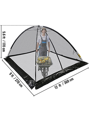 Pond Cover Dome,9x12ft,Black
