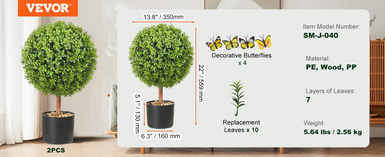2 Topiaires Artificielles Cèdre 122 Cm - Plantes Décoratives Intérieur/extérieur - Feuillage PE Réaliste - Pot Ciment Lourd - Sans Entretien