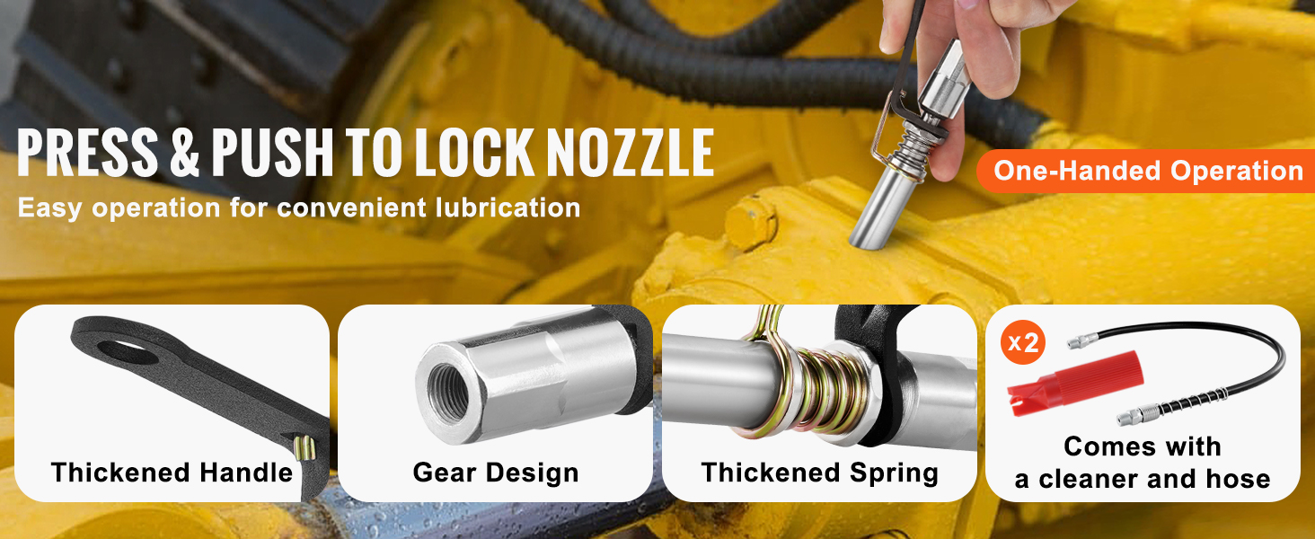 thumbnail image 2 of Azuno G8 Grease Gun Coupler Xl Grease Gun Tips Quick 2 of 9