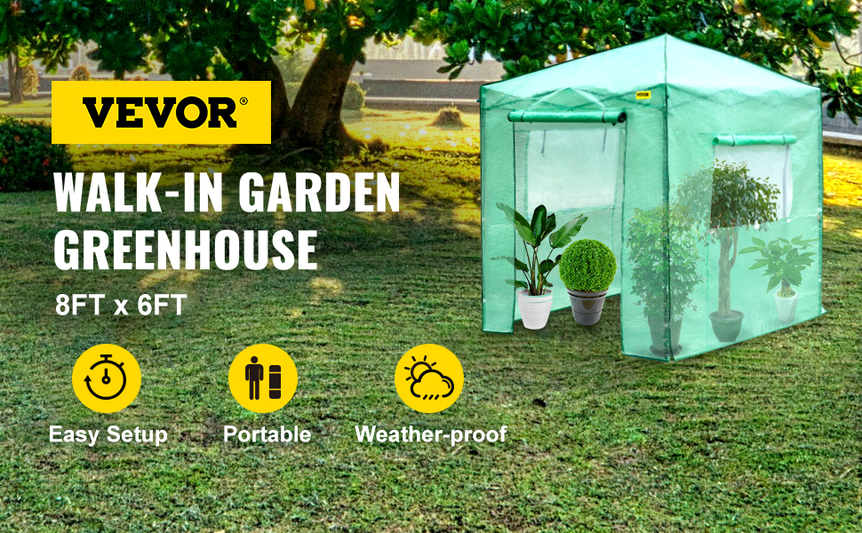 walk-in greenhouse,8x6FT,pop-up design