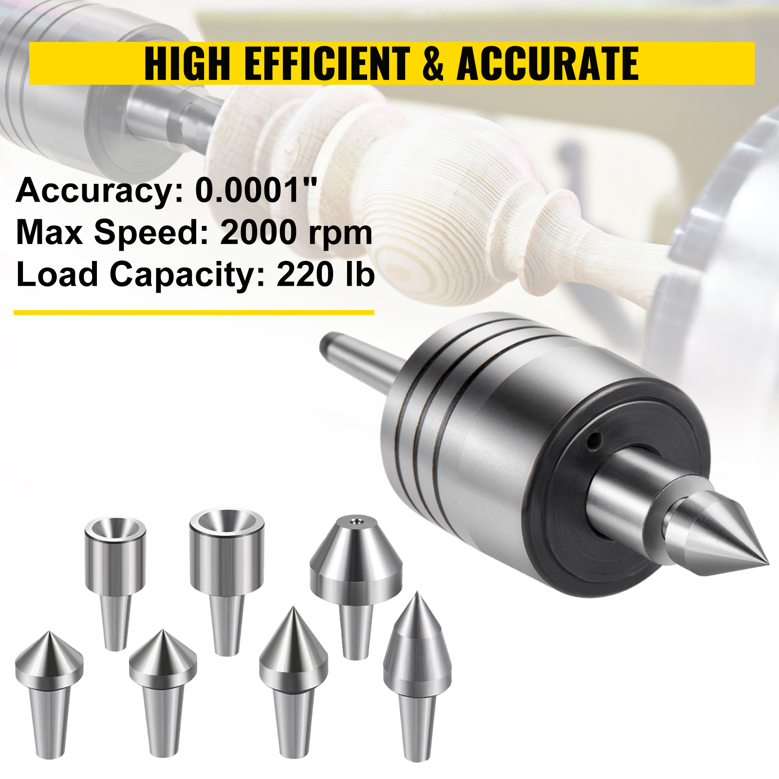 Vevor Live Center Set Live Center Wood Lathe Mt1 0.0001