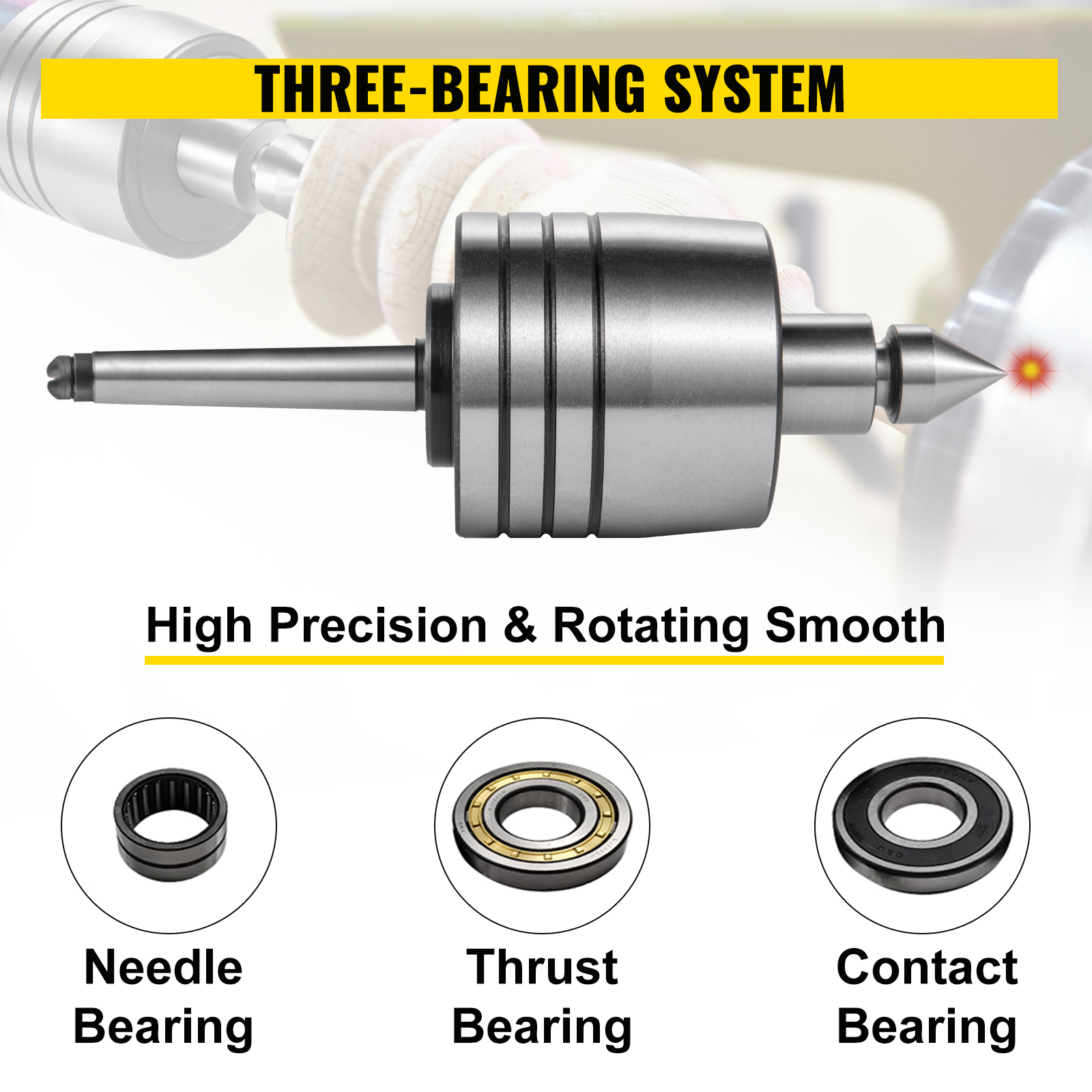Vevor Live Center Set Live Center Wood Lathe Mt1 0.0001
