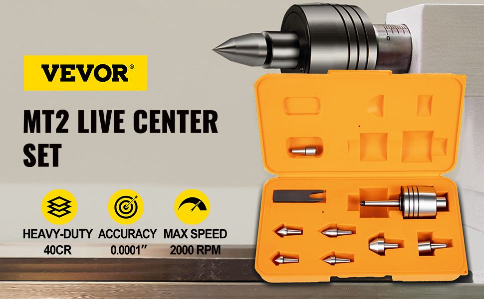 Vevor Live Center Set Live Center Wood Lathe Mt2 0.0001