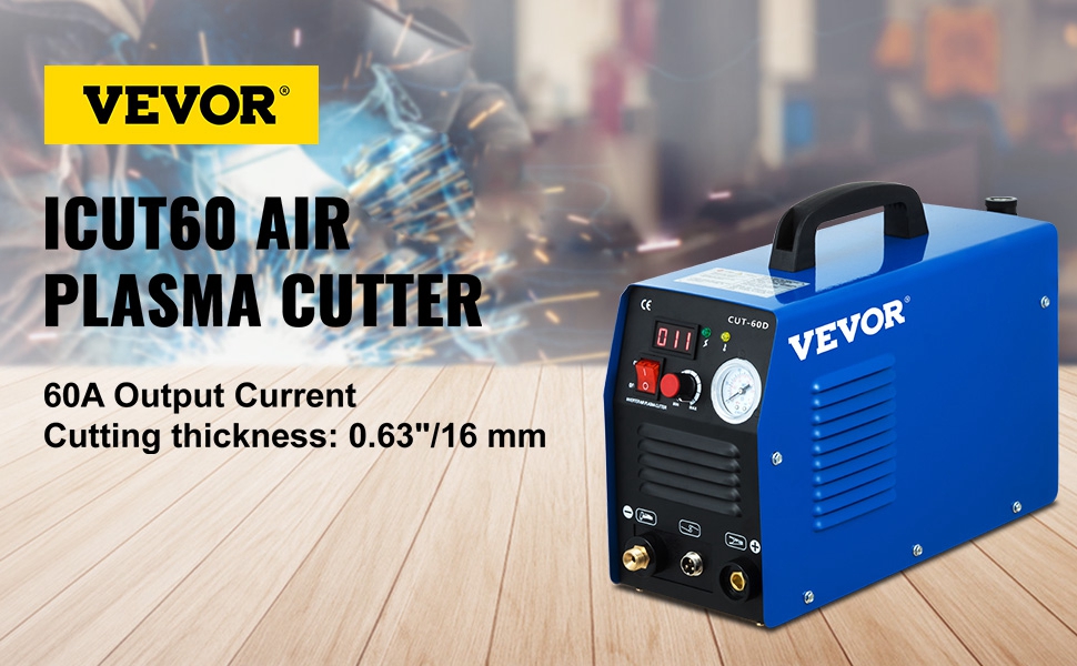 ICUT60 AIR Plasma Cutter Inverter Digital Display & AG60 & Consumables 15mm Cut 
