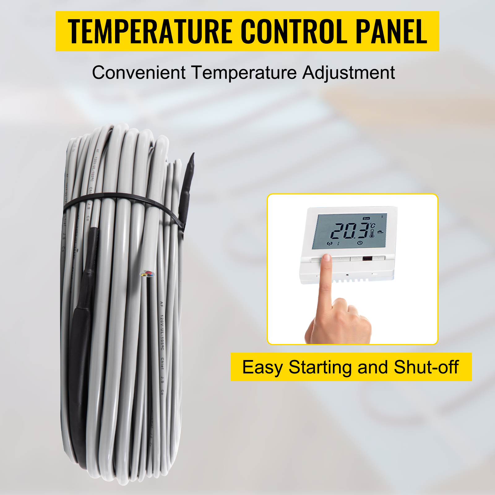 VEVOR Floor Heating Cable,1630W 240V Floor Tile Heat Cable,425.8 FT ...