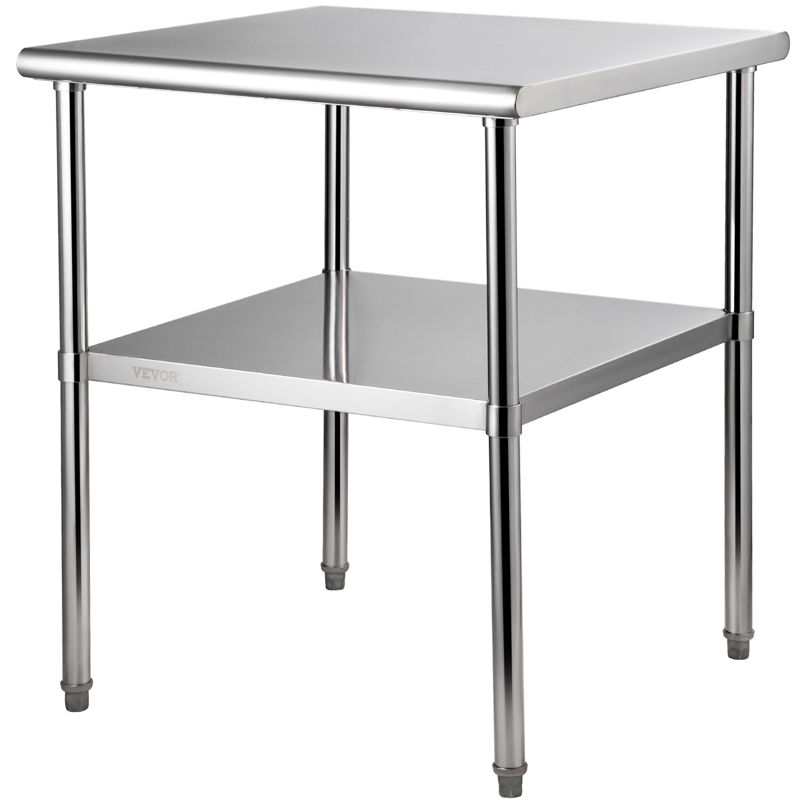 Stainless Steel Work Table for Prep & Work 24 x 60 Inches Heavy Duty Table with Undershelf and Galvanized Legs for Restaurant, Home and Hotel, Silver