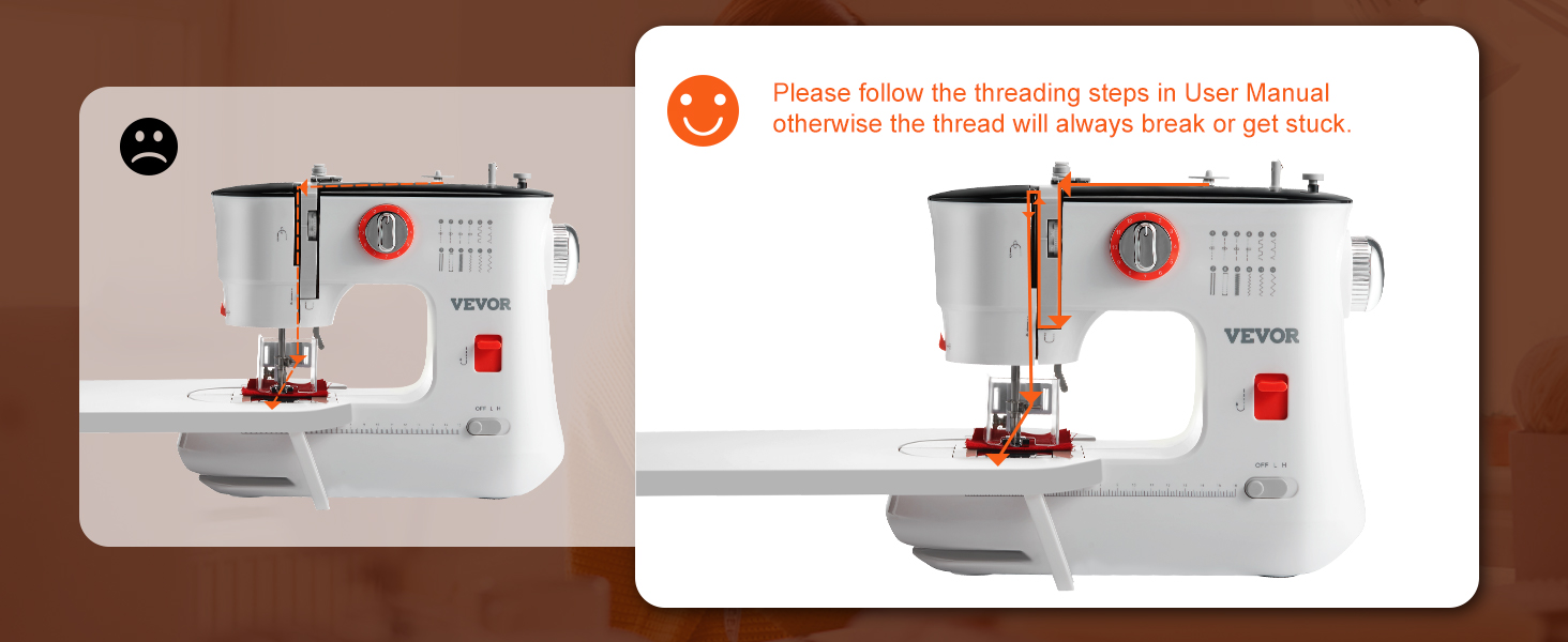 VEVOR Sewing Machine, Portable Sewing Machine for Beginners with 12