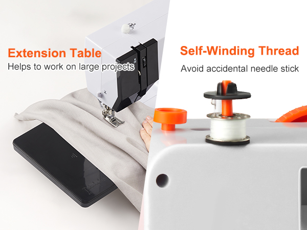 1 Set Mini Sewing Machine Electric Multifunctional Small Sewing Machine  Sewing Supply with Extension Desk for Home DIY Sewing (US Plug)