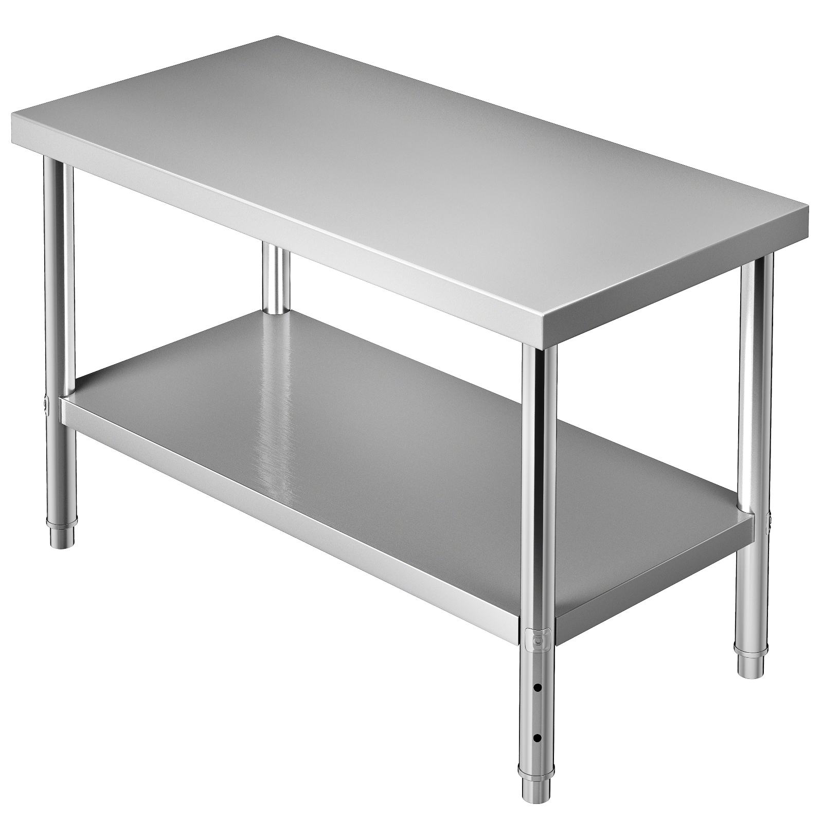 Mesa de trabajo y preparación de acero inoxidable, mesa de trabajo de 24 x  24 pulgadas, mesa de acero inoxidable plateado, mesa de trabajo de