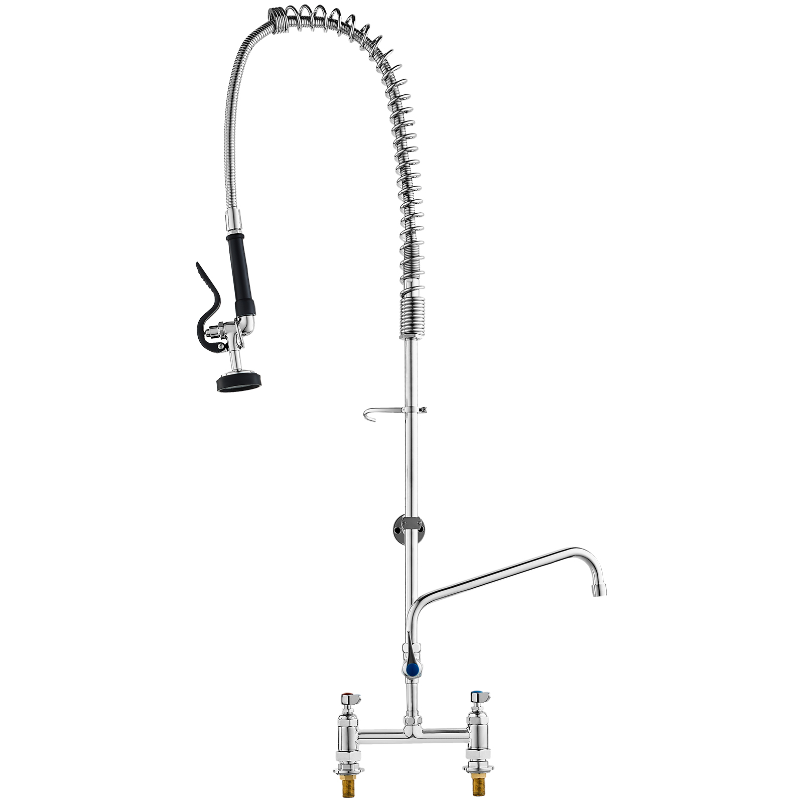 Commercial Pre-Rinse Kitchen Sink Faucet w/ Sprayer Mixer Tap 21-47in - Picture 84 of 86