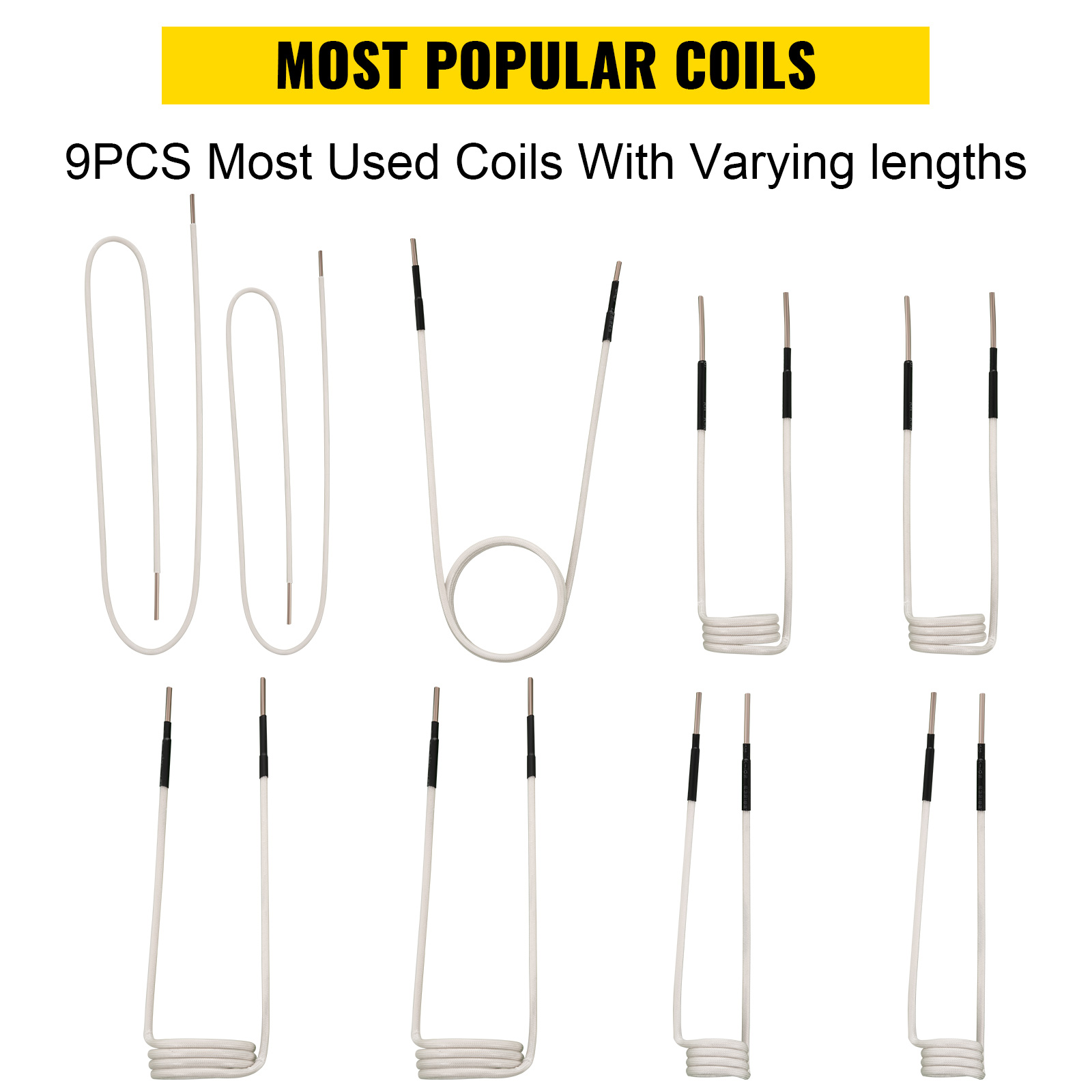 VEVOR Induction Heater Coil Kit 9PCS Most Used Induction Heater Coils