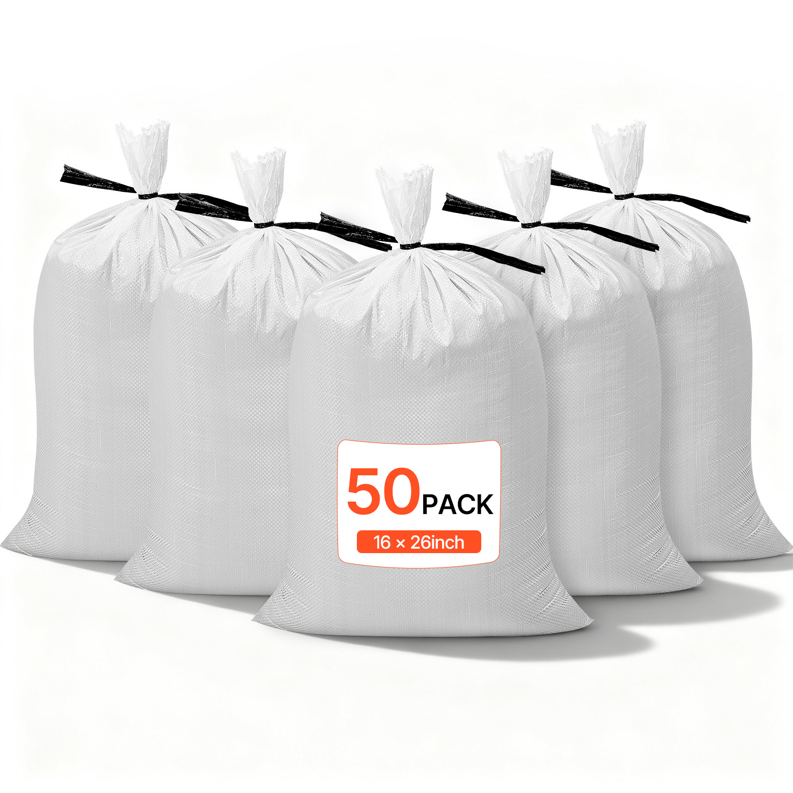 VEVOR Sandbags 50-1000 Pack 16 x 26 in Empty Heavy Duty Sand Bags 50lb Capacity
