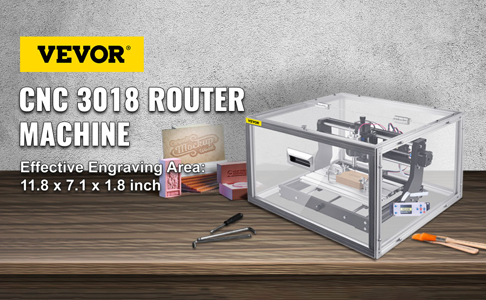 CNC Router Machine,3018PRO 3-Axis Engraving,w/ Transparent Enclosure