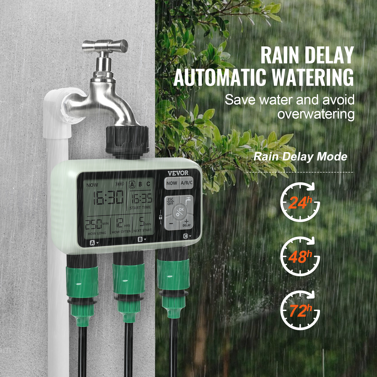 Water Timer 2/1/3 Outlets Hose Sprinkler Timer LCD Screen/Bluetooth - Picture 30 of 38