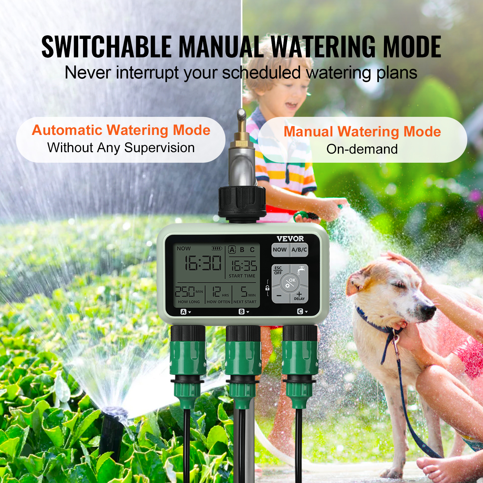Water Timer 2/1/3 Outlets Hose Sprinkler Timer LCD Screen/Bluetooth - Picture 31 of 38