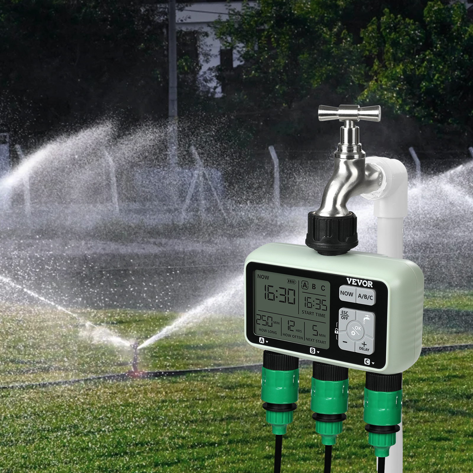 Water Timer 2/1/3 Outlets Hose Sprinkler Timer LCD Screen/Bluetooth - Picture 34 of 38