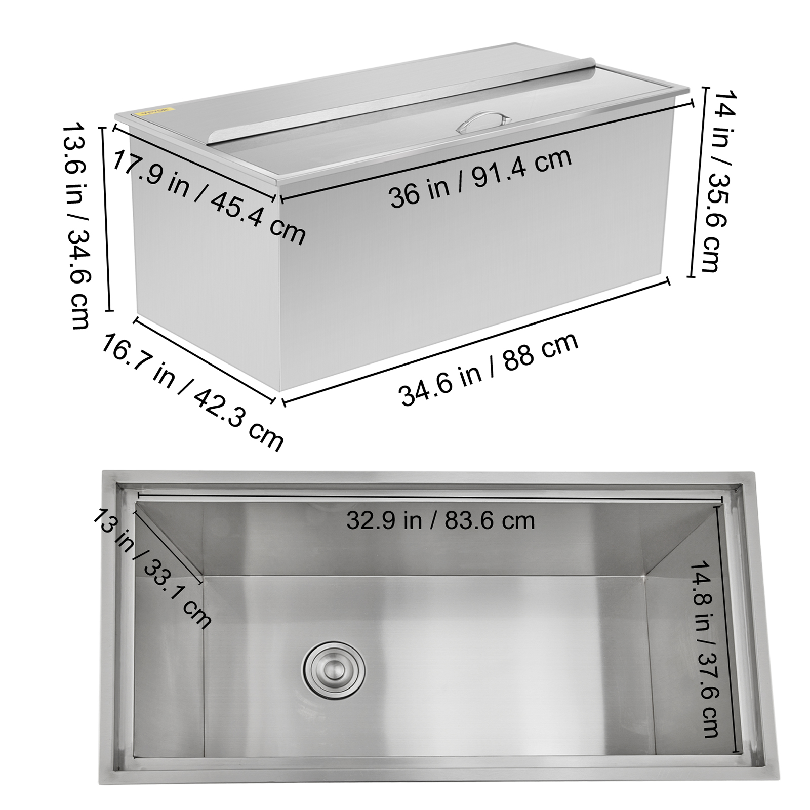 Outdoor Kitchen Dropin Ice Chest Cooler Underbar Ice Bin 304 Stainless
