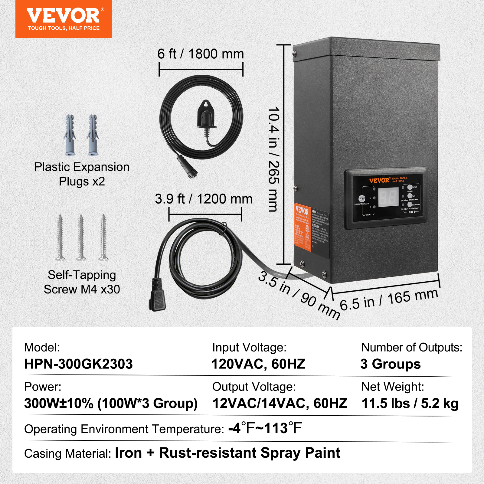 600/300/200/120W Low Voltage Landscape Transformer with Photocell Sensor 7