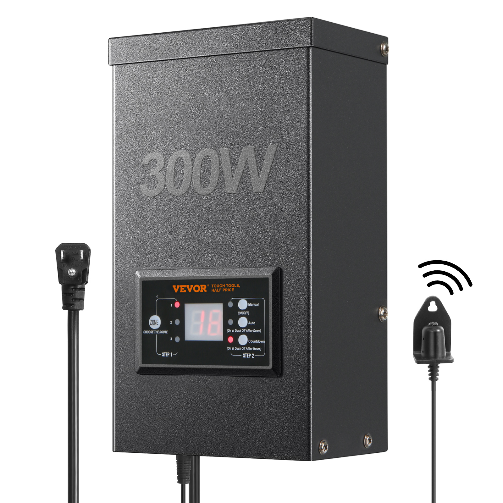 600/300/200/120W Low Voltage Landscape Transformer with Photocell Sensor