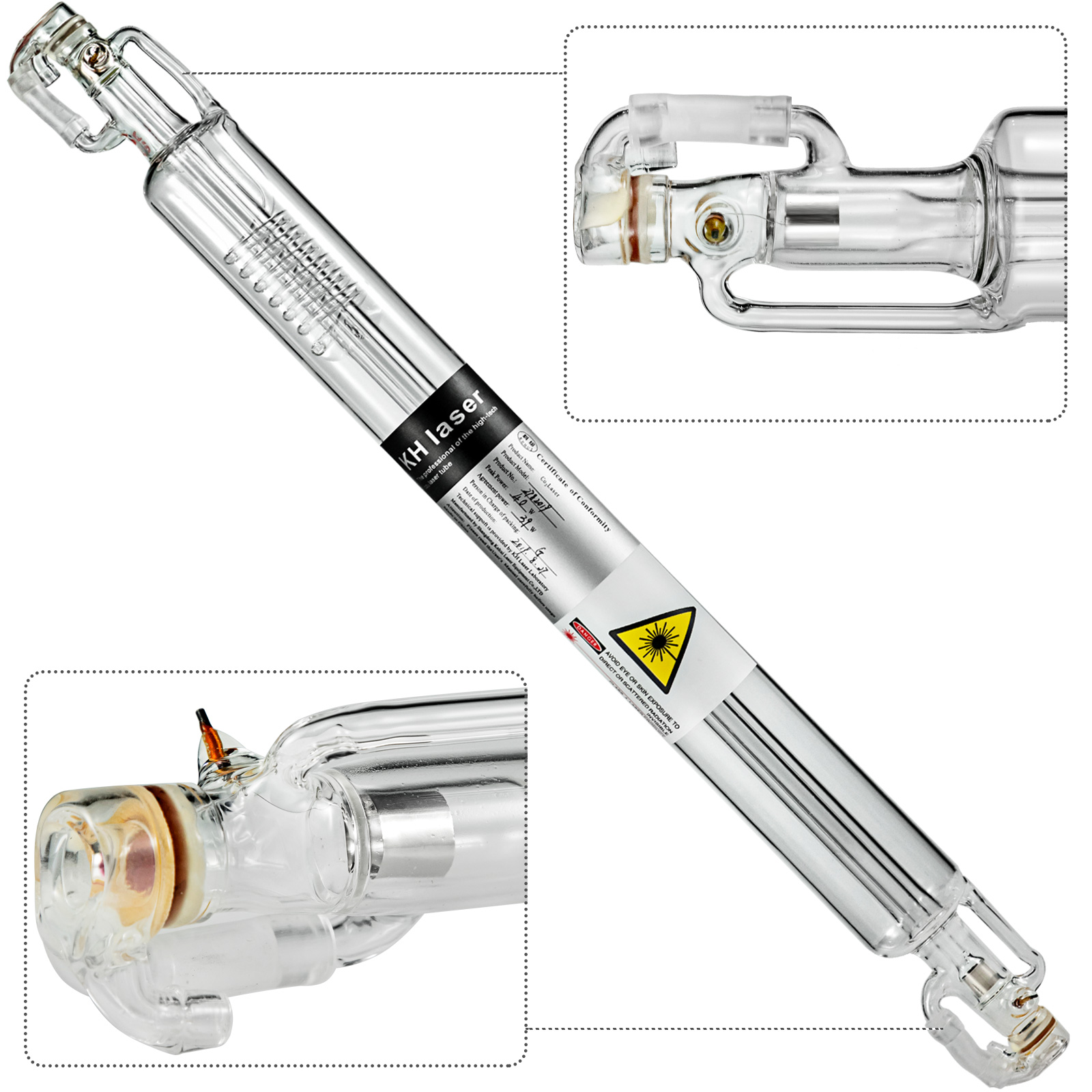 CO2 Glas Laserröhre 100W für Laser Graviermaschine Stoff Gravur Borsilikatglas 