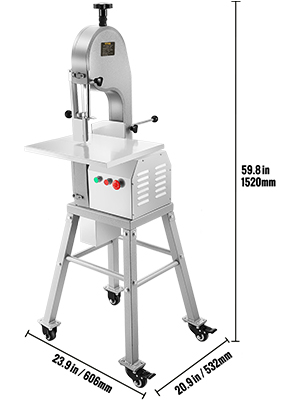 VEVOR VEVOR Máquina de sierra para huesos de 110 V, banco de trabajo de  30,3 x 27,4 pulgadas, cortador de carne congelada eléctrica de 1500 W,  rueda de sierra de Φ300 mm