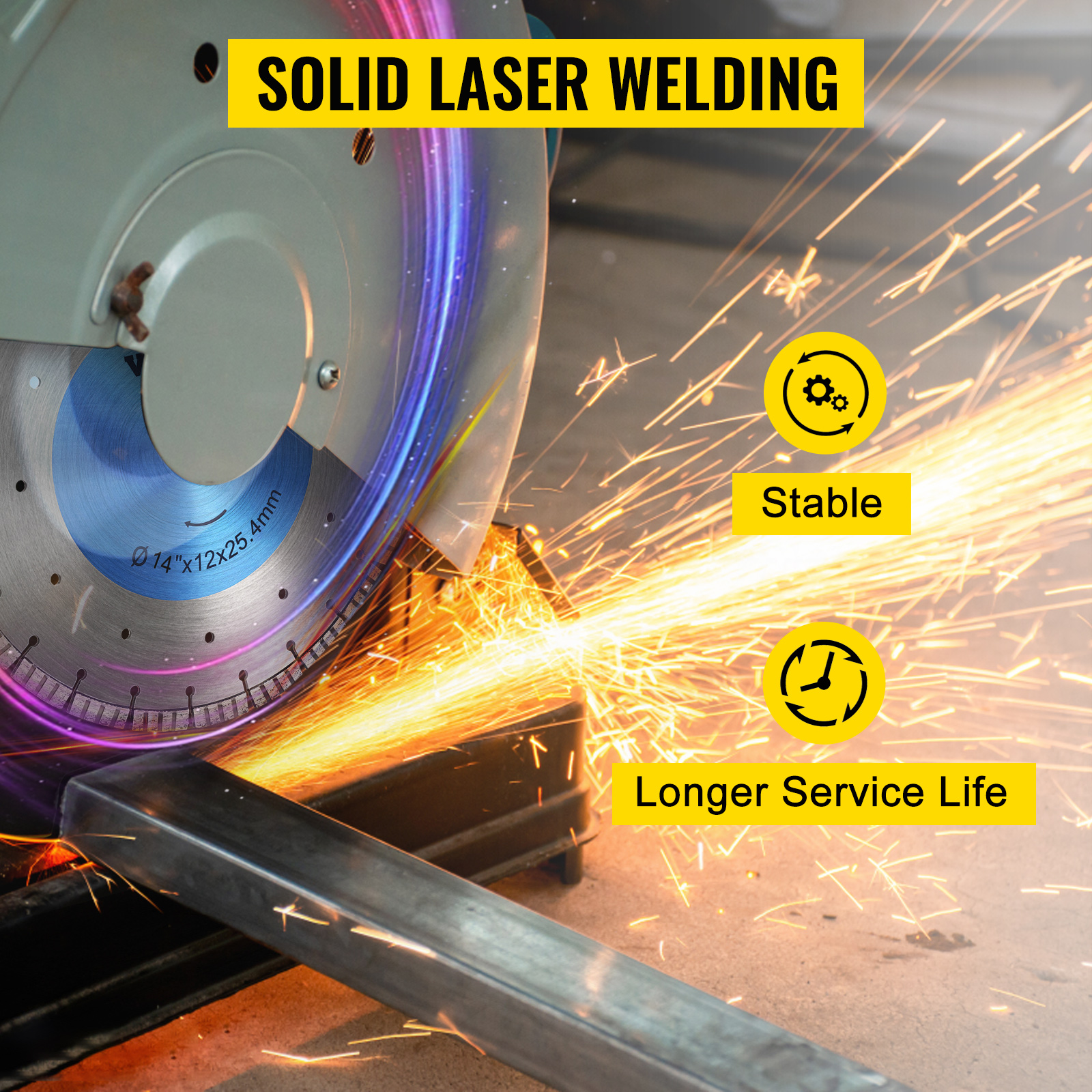 VEVOR Diamond Blade 14" Concrete Saw Blade Wet or Dry Segmented Cutting