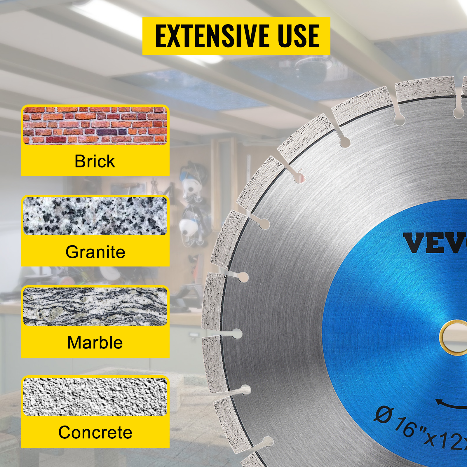 4-1/2 Inch Diamond Saw Blade – Segmented, Wet/Dry Cutting For Tile, Masonry, Concrete