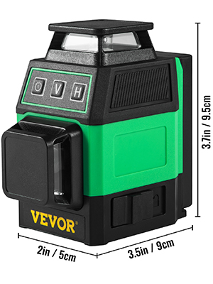 VEVOR Niveau Laser Vert Autonivelant 12 Lignes Croisées 3 x 360