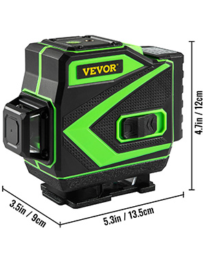 VEVOR Niveau Laser Vert Autonivelant 12 Lignes Croisées 3 x 360