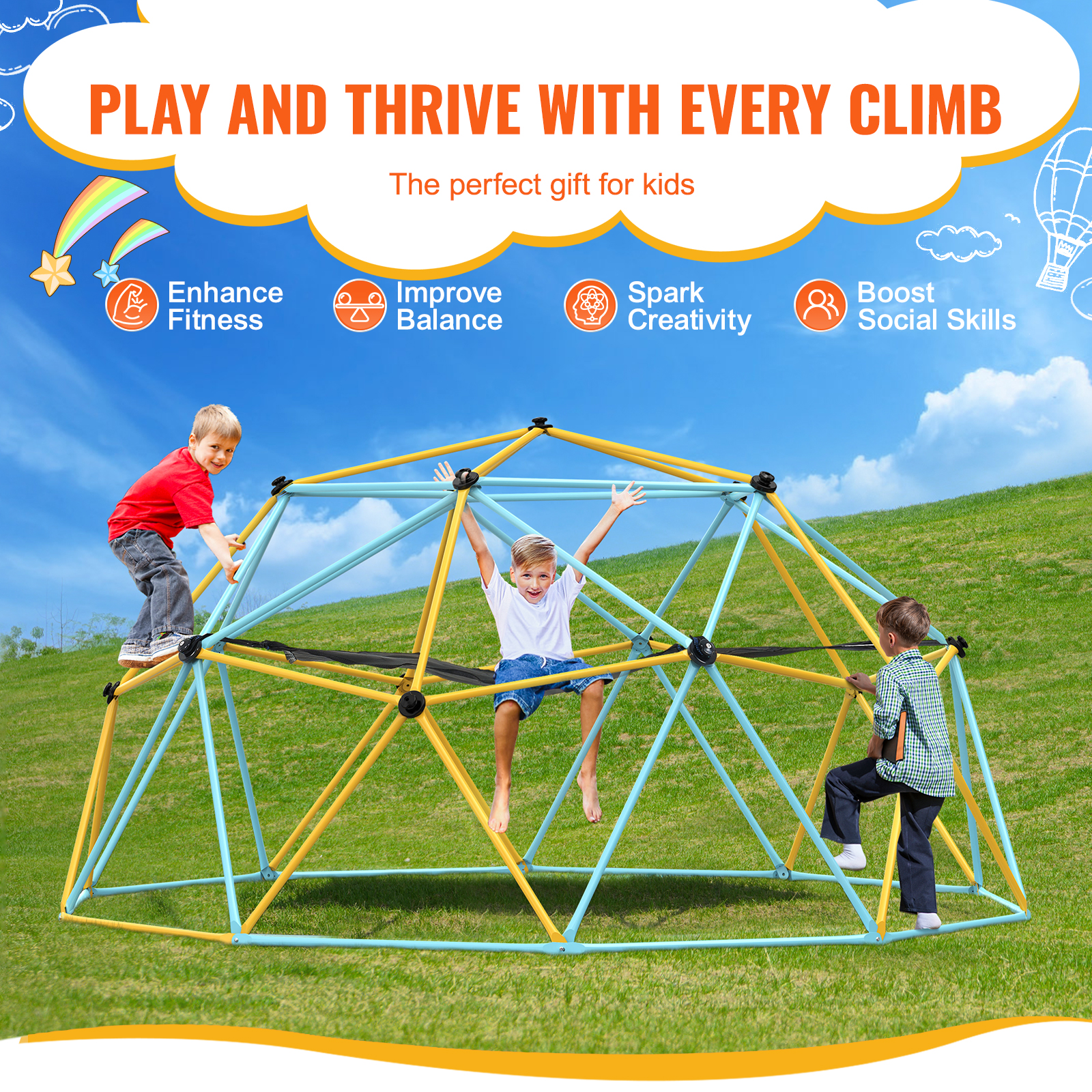 Dome Climber Hammock/Slide Accessory for 10/8/12/6ft Climbing Dome 350 lbs - Picture 17 of 74