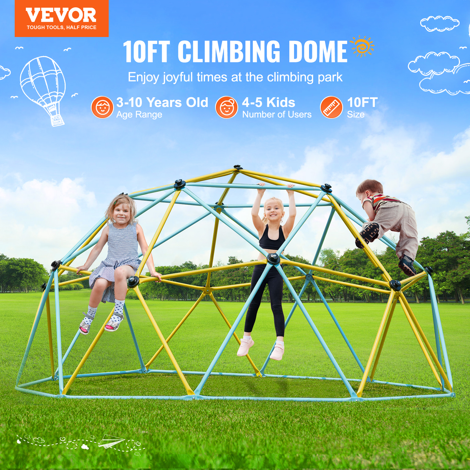 Dome Climber Hammock/Slide Accessory for 10/8/12/6ft Climbing Dome 350 lbs - Picture 52 of 74