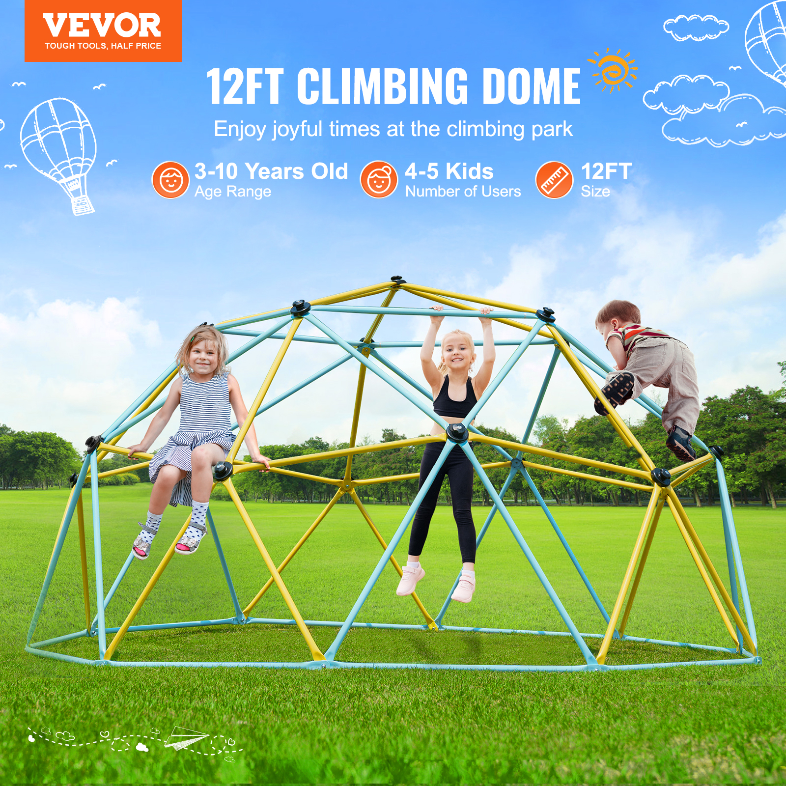 Dome Climber Hammock/Slide Accessory for 10/8/12/6ft Climbing Dome 350 lbs - Picture 40 of 74
