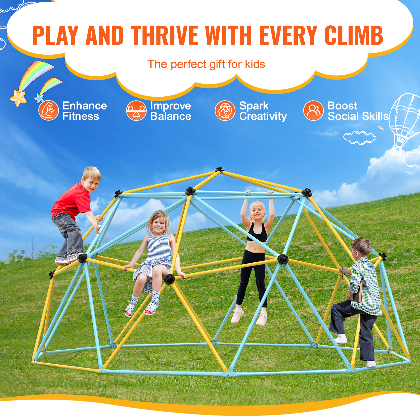 Dome Climber Hammock/Slide Accessory for 10/8/12/6ft Climbing Dome 350 lbs - Picture 41 of 74