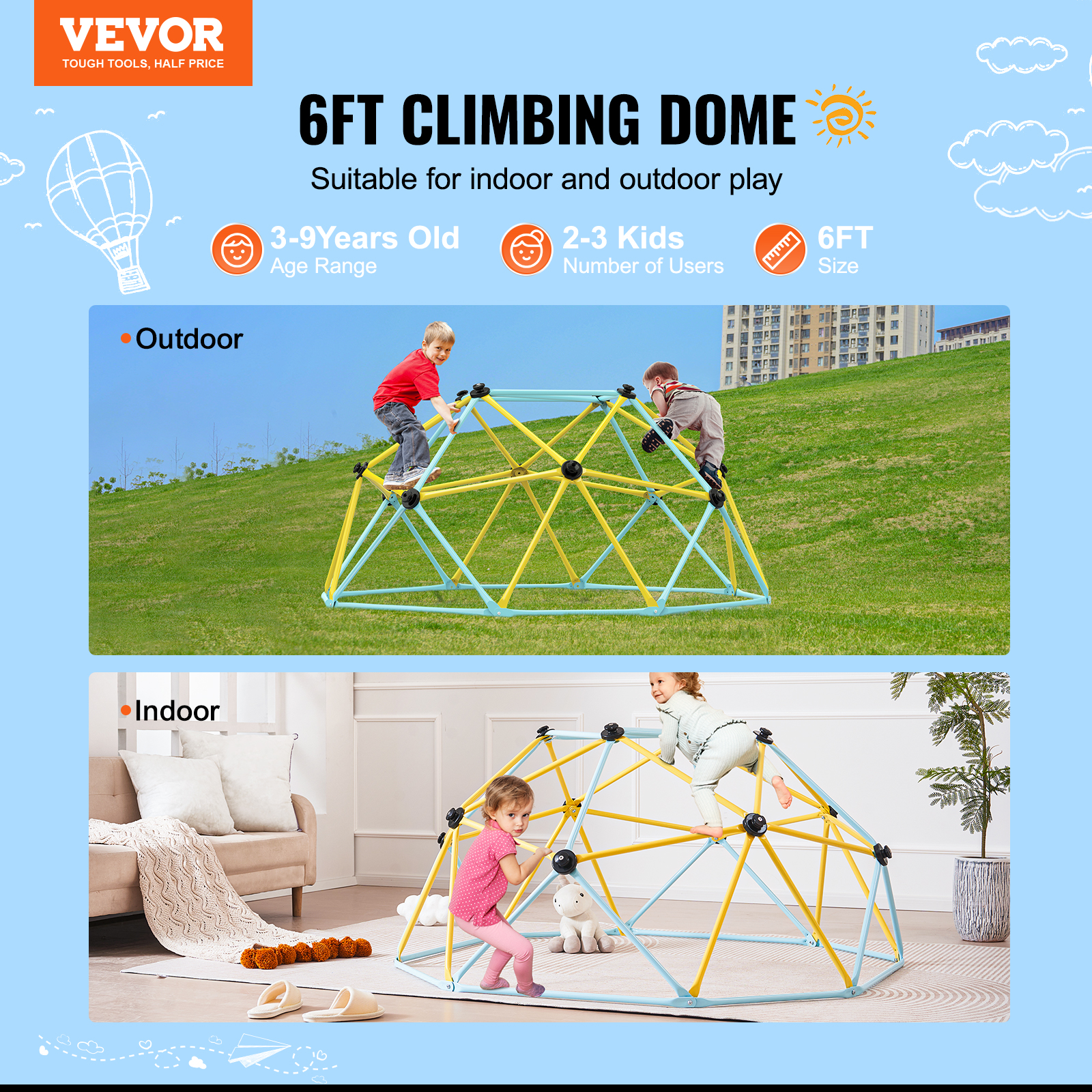 Dome Climber Hammock/Slide Accessory for 10/8/12/6ft Climbing Dome 350 lbs - Picture 64 of 74