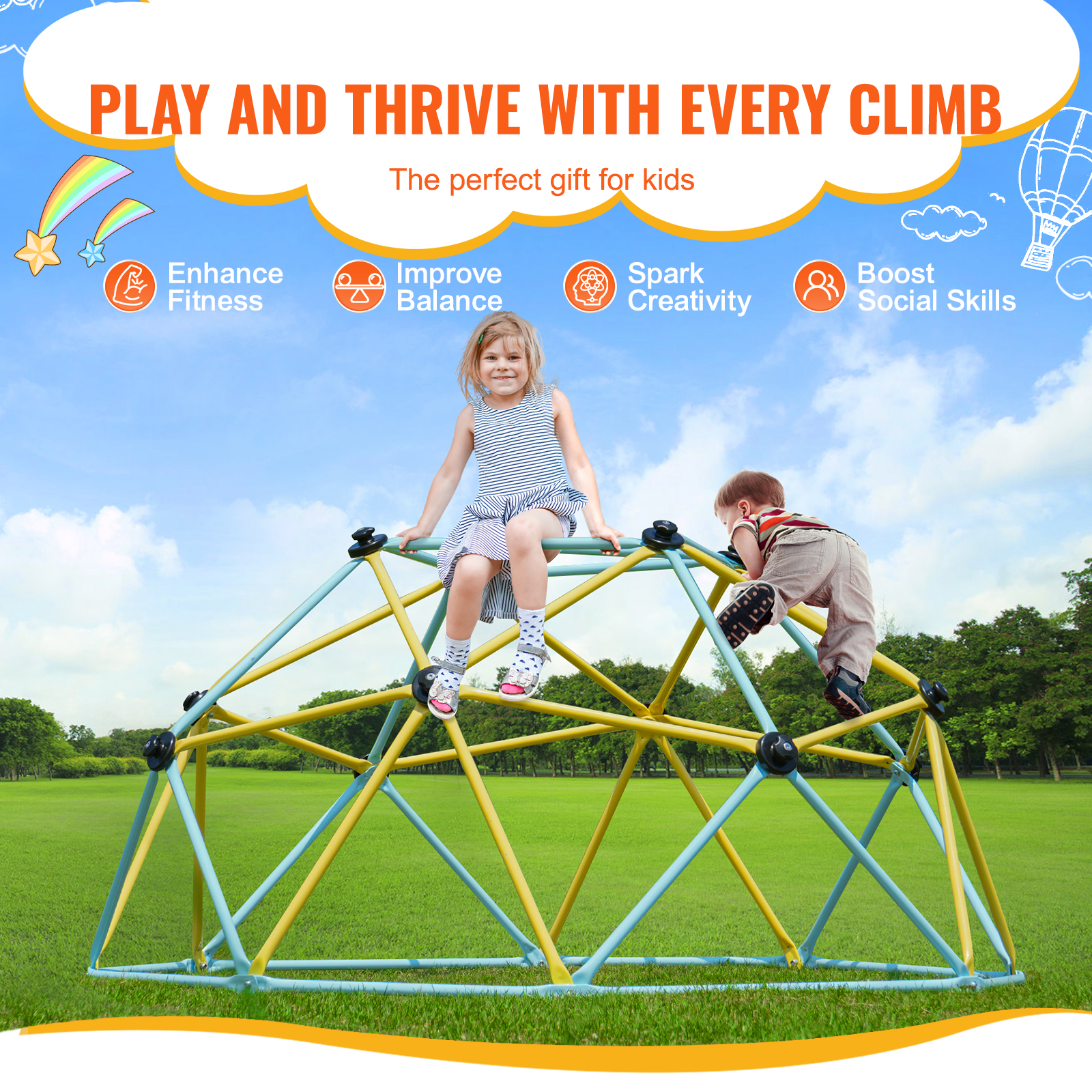 Dome Climber Hammock/Slide Accessory for 10/8/12/6ft Climbing Dome 350 lbs - Picture 65 of 74