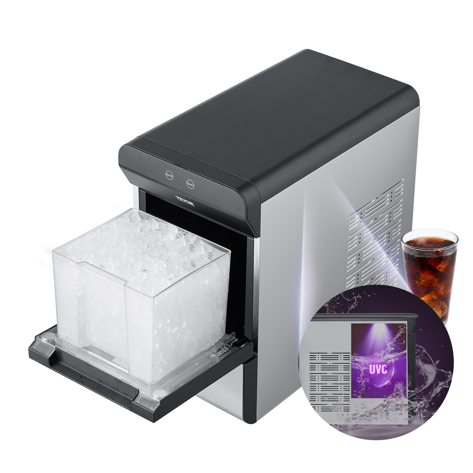 VEVOR Portable Countertop Ice Cube Maker Machine 26/33/37/62Lb/24H Self-Cleaning