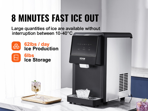 VEVOR 110V Portable Ice Maker Countertop 40 LBS in 24 Hours, Ice Maker  Machine with Ice Scoop and Basket,Counter Top Ice Maker Machine Compact and