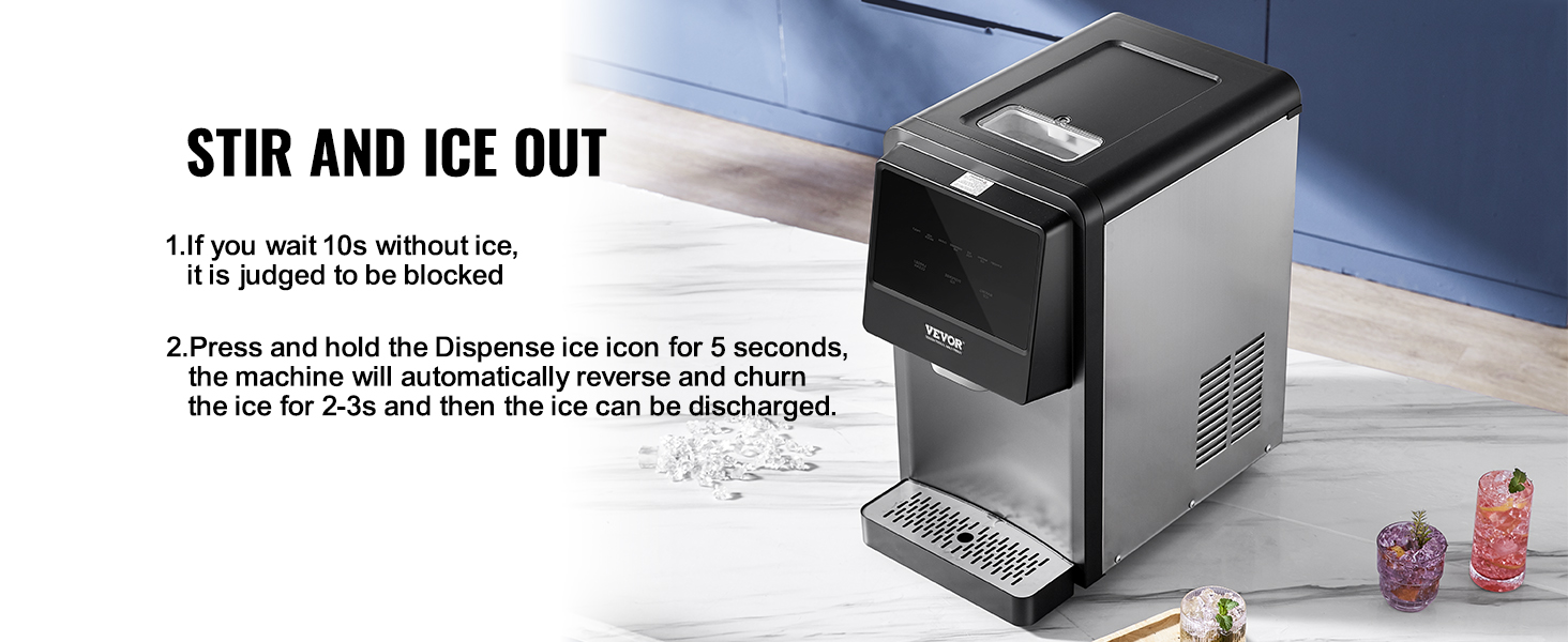 VEVOR Countertop Ice Maker, 62lbs in 24Hrs, Auto Self-Cleaning Portable Ice Maker with Water Filling Pipe, Water Filter and Drainpipe, Automatic Water Refill Ice Machine for Home Kitchen Office Party