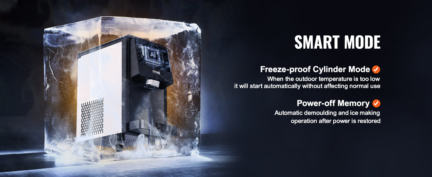 VEVOR Countertop Ice Maker, 62lbs in 24Hrs, Auto Self-Cleaning Portable Ice Maker with Water Filling Pipe, Water Filter and Drainpipe, Automatic Water Refill Ice Machine for Home Kitchen Office Party
