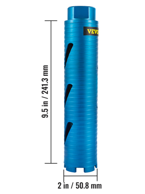 dry drill core bit,2 in,w/ bit