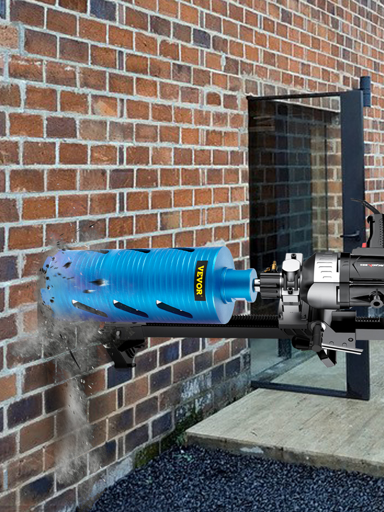 VEVOR Diamond Core Drill, 4"/101mm Diameter Core Drill Bit, 9.5"/241mm Concrete Core Drill Bit, 5/8"-11 Thread Core Bit, Dry/Wet Drill Core Bits w/a Blade, Diamond Wet Coring Bit For Concrete Brick