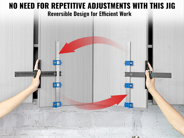 thumbnail image 2 of VASTHOME Cabinet Hardware Jig – Drill Guide Tool For Handles & Pulls On Drawers & Doors, Aluminum Alloy, Metric + Imperial Scales, Portable Kit 2 of 9