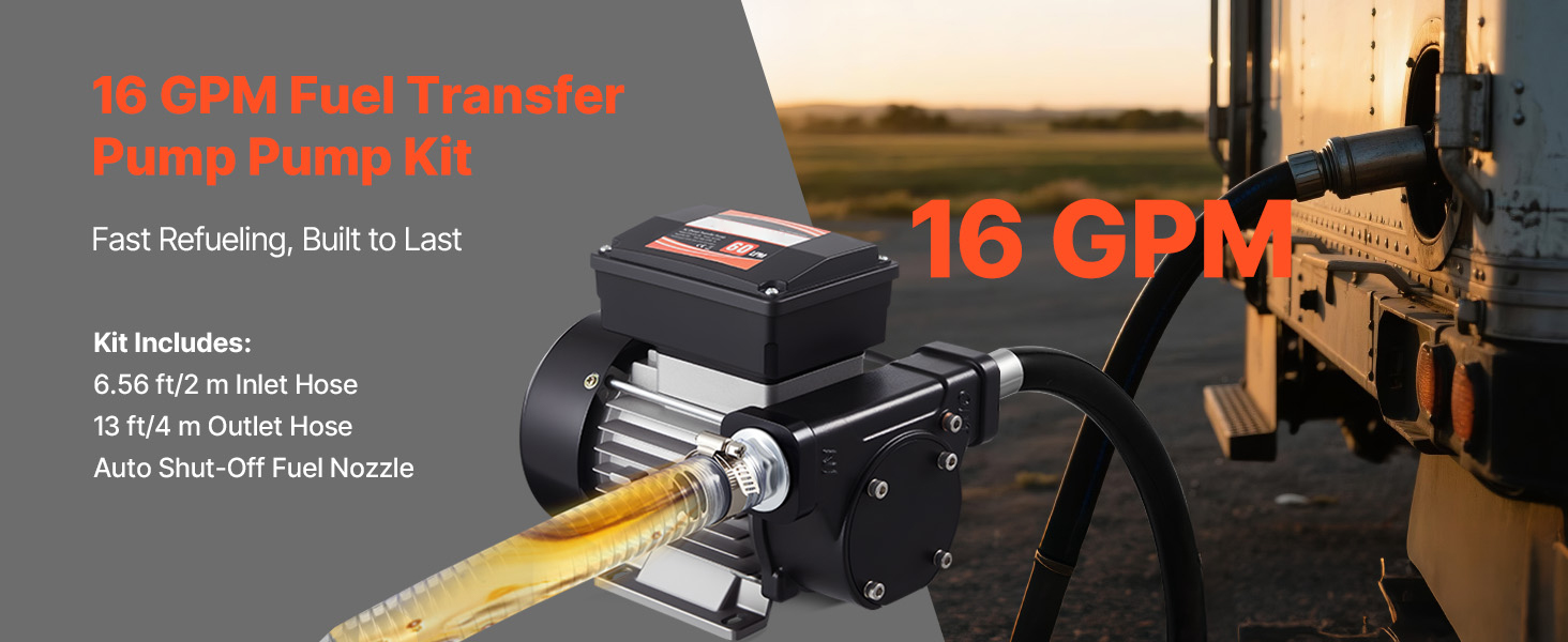 Elektrische Kraftstoff Transferpumpe 60 L/min Automatik Abschaltung +2 Schläuche Fuel Transfer Pump Uk A100 1.4w