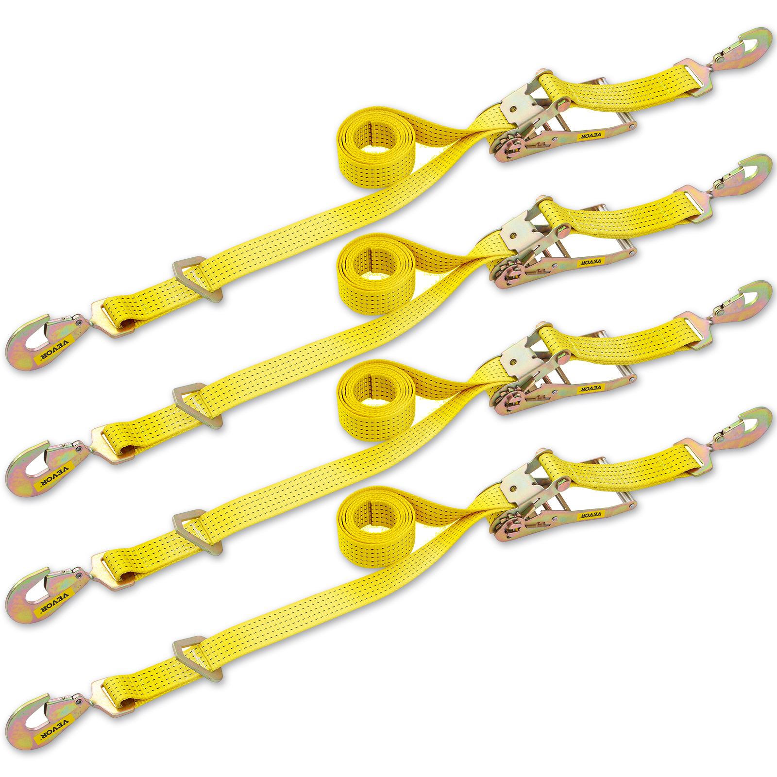 VEVOR Ratchet Tie Down Straps, 2'' x 15.6' Heavy Duty Ratchet Straps with  Snap Hooks, 4000 lbs Working Load, Pack Tie Down Set for Moving  Motorcycle, Cargo  Daily Use VEVOR US