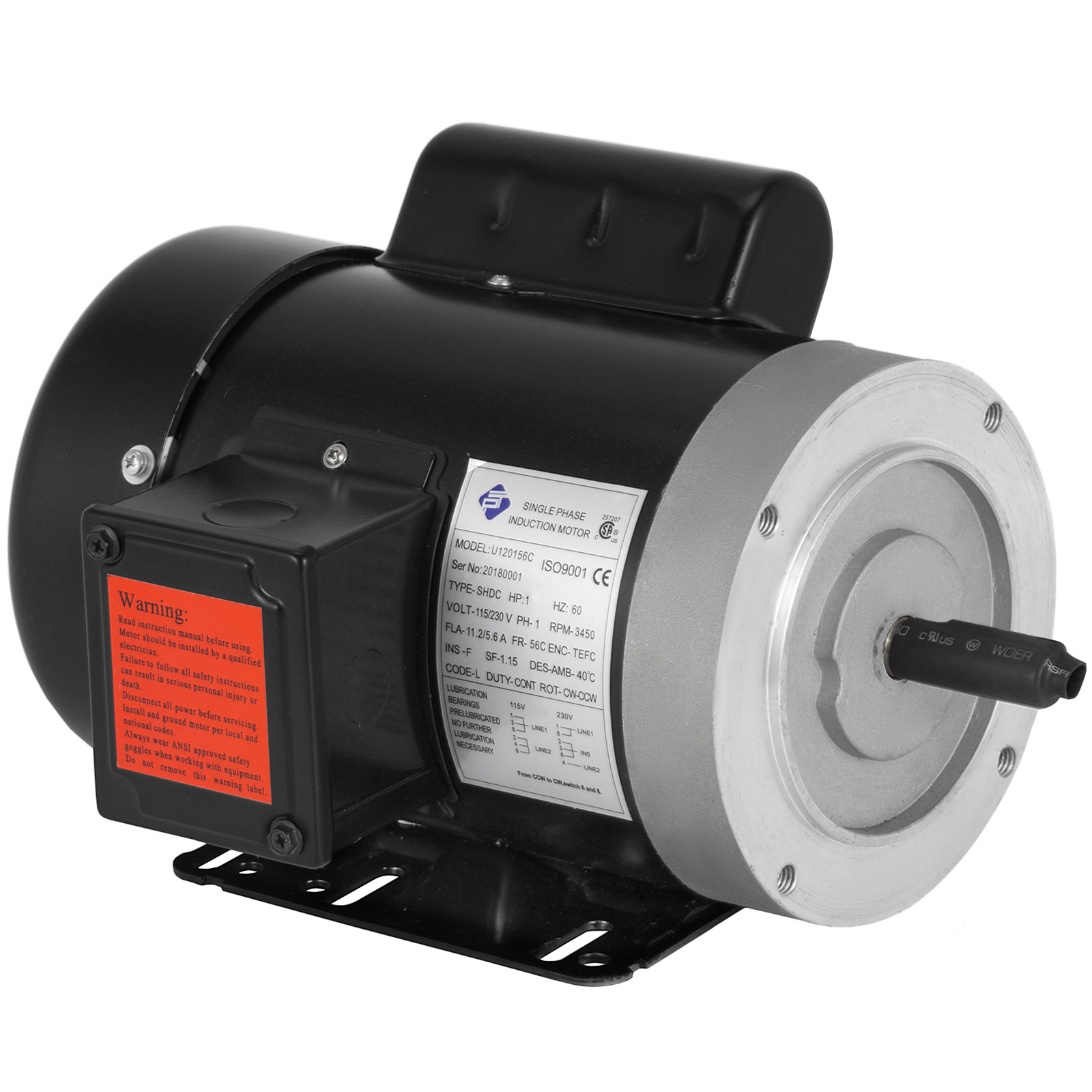 1HP 1800 RPM 3 PHASE STAINLESS STEEL ELECTRIC MOTOR 56C FREE SHIPPING 