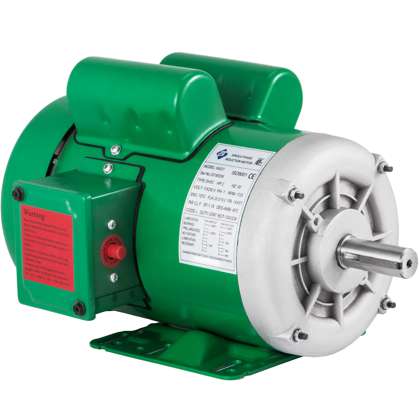 Details about   2 HP Farm Duty Single Phase Electric Motor 1725 RPM 56H Frame TEFC 115/230 Volt 