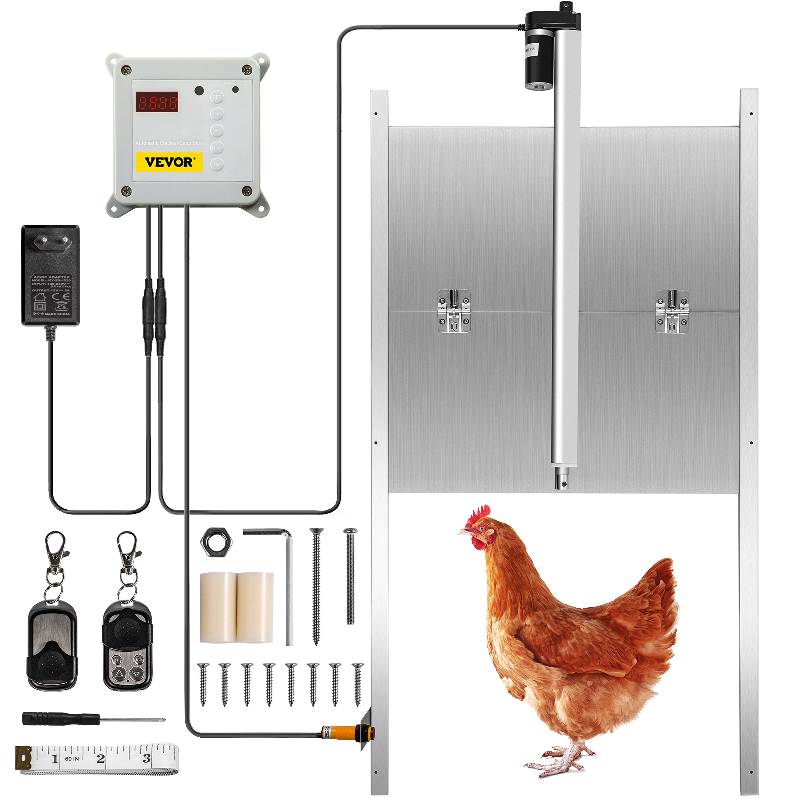 Puerta de gallinero automática con temporizador, inducción inteligente  antipellizco, puerta de aves de corral eléctrica impermeable IPX3 para  granja - AliExpress